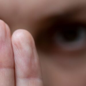 person getting emdr therapy with fingers in front of eye